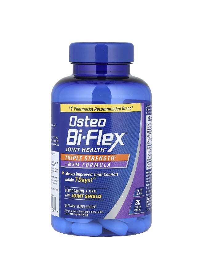 Osteo Bi-Flex Osteo Bi-Flex, Joint Health, Triple Strength + MSM Formula, 80 Coated Tablets  - Image 3
