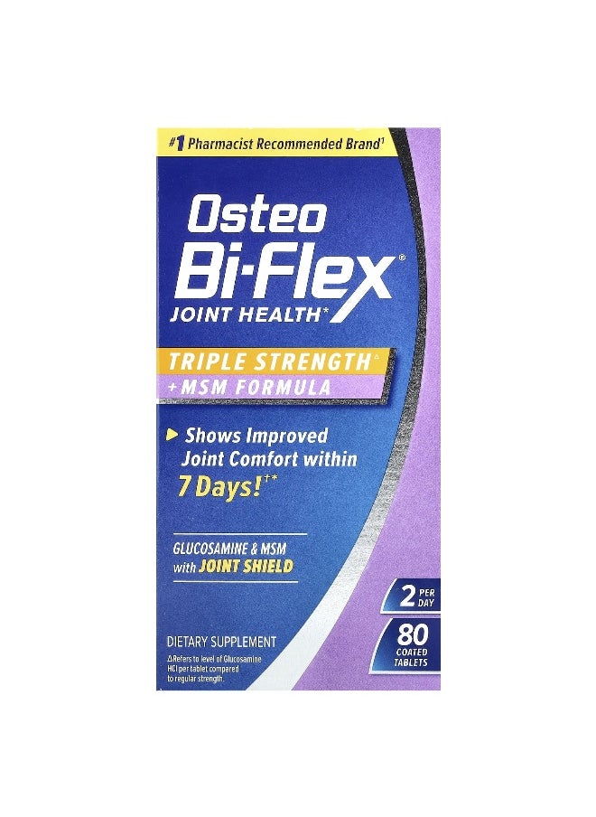 Osteo Bi-Flex Osteo Bi-Flex, Joint Health, Triple Strength + MSM Formula, 80 Coated Tablets  - Image 1
