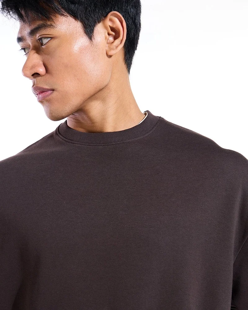 Bewakoof  Men's Brown Oversized Sweatshirt for Men | Best Price UAE