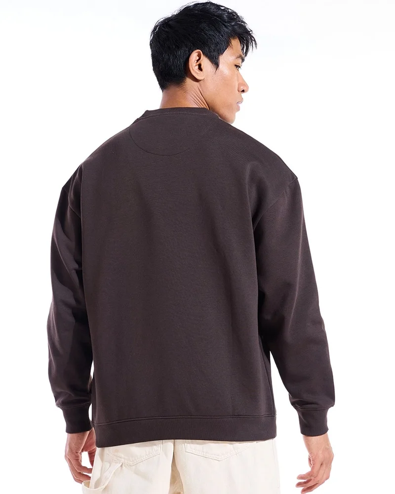 Bewakoof  Men's Brown Oversized Sweatshirt for Men | Best Price UAE