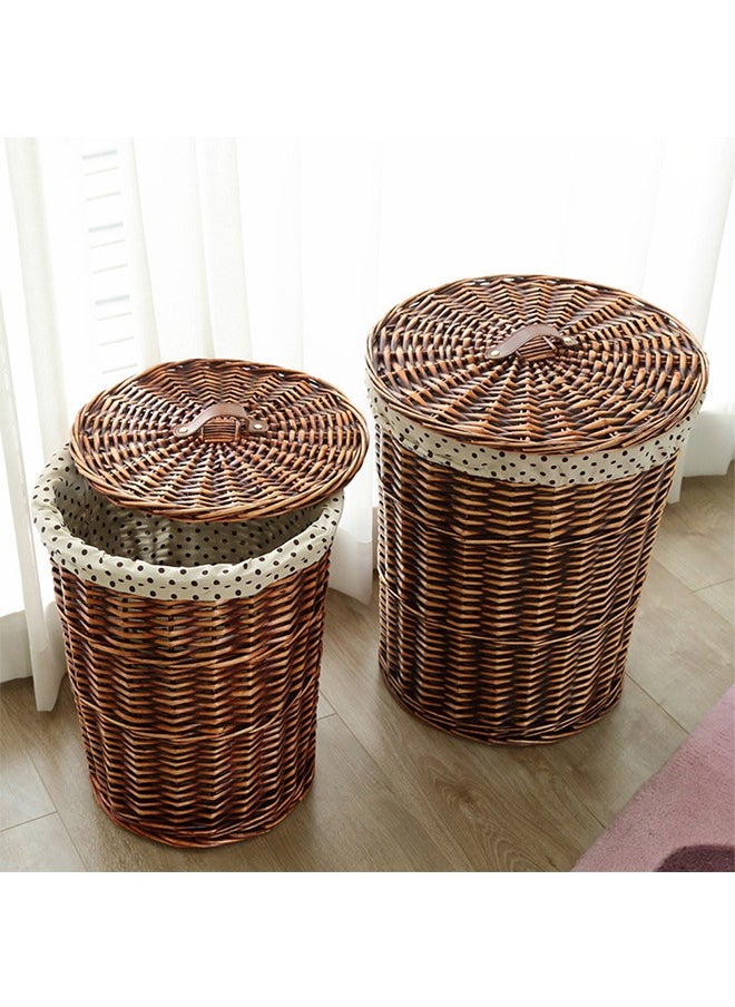CityRiya-Long Handwoven Storage Baskets 2 Pack Rattan Basket  for Organizing Toy Wicker Cube Baskets for Shelves Decorative Storage Bin  Laundry Organizer for Living Room, Bedroom, Nursery  - Image 1