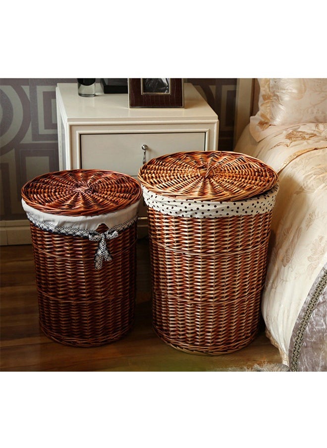 CityRiya-Long Handwoven Storage Baskets 2 Pack Rattan Basket  for Organizing Toy Wicker Cube Baskets for Shelves Decorative Storage Bin  Laundry Organizer for Living Room, Bedroom, Nursery  - Image 4