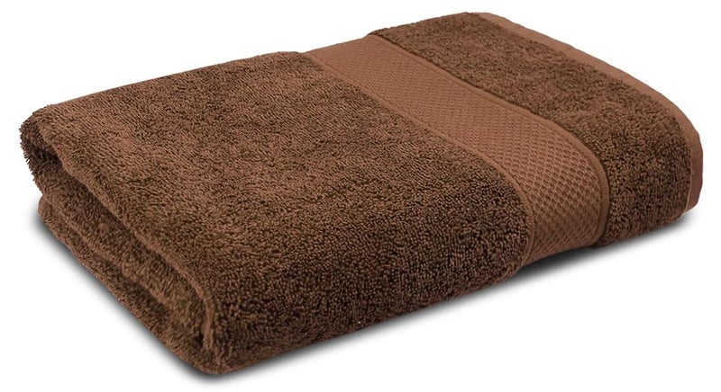 Trident منشفة استحمام 100% قطن | منشفة استحمام بحجم كبير | منشفة استحمام - ناعمة وامتصاصية | 450 جرام لكل متر مربع | قطعة واحدة من منشفة الاستحمام للرجال/النساء | راحة حضرية | 70 سم × 140 سم - قشرة جوز الهند - Image 1