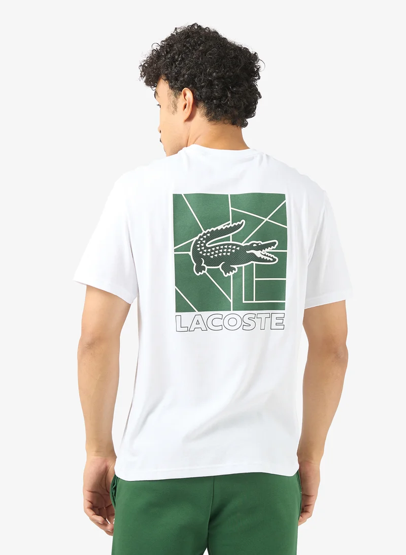 لاكوست تي شيرت بياقة دائرية وشعار