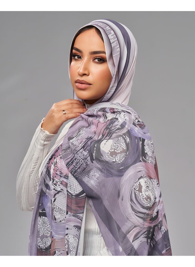 Lavezzi Printed Soft Chiffon Crepe Hijab Scarf for Women – Lightweight Long Muslim Headscarf (16) - Image 4