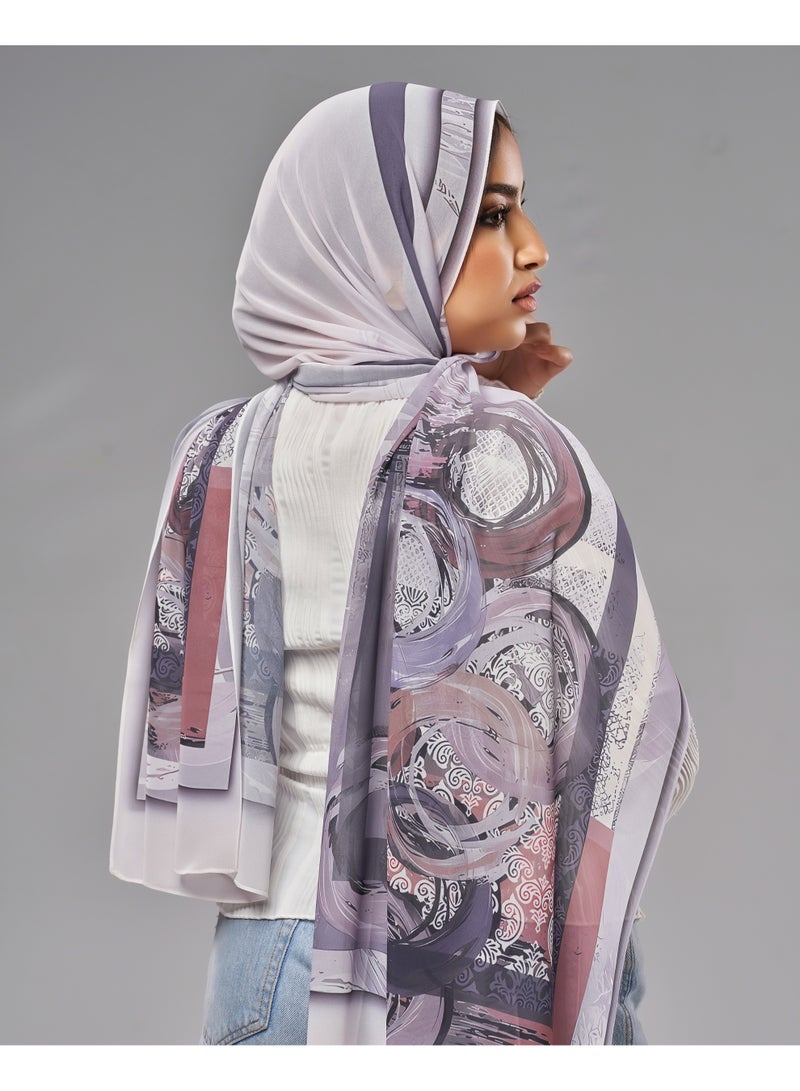 Lavezzi Printed Soft Chiffon Crepe Hijab Scarf for Women – Lightweight Long Muslim Headscarf (16) - Image 5
