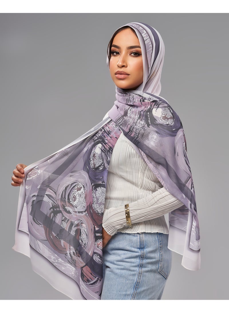 Lavezzi Printed Soft Chiffon Crepe Hijab Scarf for Women – Lightweight Long Muslim Headscarf (16) - Image 3