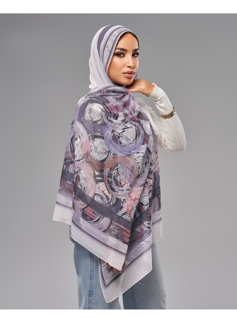 Lavezzi Printed Soft Chiffon Crepe Hijab Scarf for Women – Lightweight Long Muslim Headscarf (16) - Image 1
