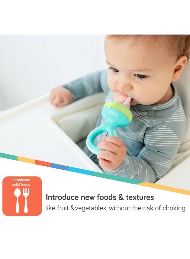 Nuby Nibbler Mesh First Soft Foods Feeder, 2pk, Aqua & Green - Image 2