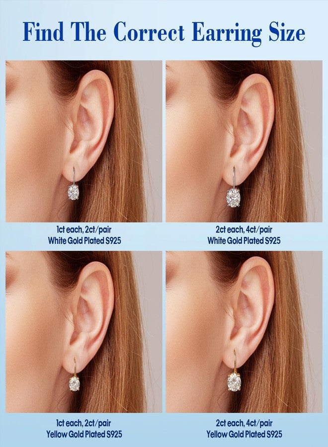 SecreTalk Moissanite Dangle Earrings for Women，2-4CT 18K White Gold Plated 925 Sterling Silver D Color Drop Earring, Jewelry for Wife Her Birthday Wedding, 2ct Pair/1ct each, Sterling Silver, Moissanite - Image 5