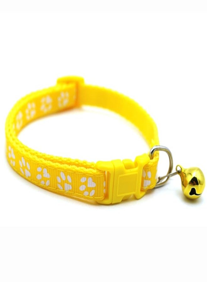 Chipmonk Cat Collars Set of 3 with Bell,Kitten and Small Dogs Soft Adjustable Collar Safe,Solid and Protection Breakaway for Cats and Puppies,Cute Kitty Neckband with Paw Print- (Grey,Yellow,Red) - Image 3