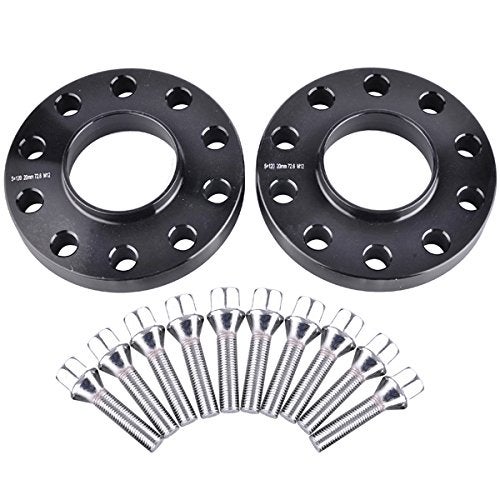 ZY WHEEL 2pcs 20mm (3/4") Black Hubcentric 5x120 Wheel Spacers (72.6mm bore) with 10pc Lug Bolts (12x1.5) Compatible for Many B MW E36 E46 E90 E92 E60 318i 323i 325i 328i 330i 335i 525i 545i Z3 Z4 Z8 M3 - Image 1