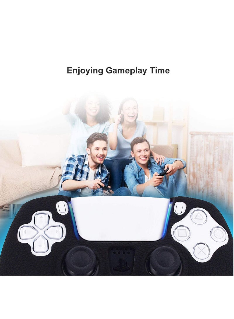 Leather Texture Soft Silicone Protection Case Cover Electronic game Machine Accessories compatible with SONY PlayStation 5 PS5 Wireless Controller for Dual Sense - Image 4