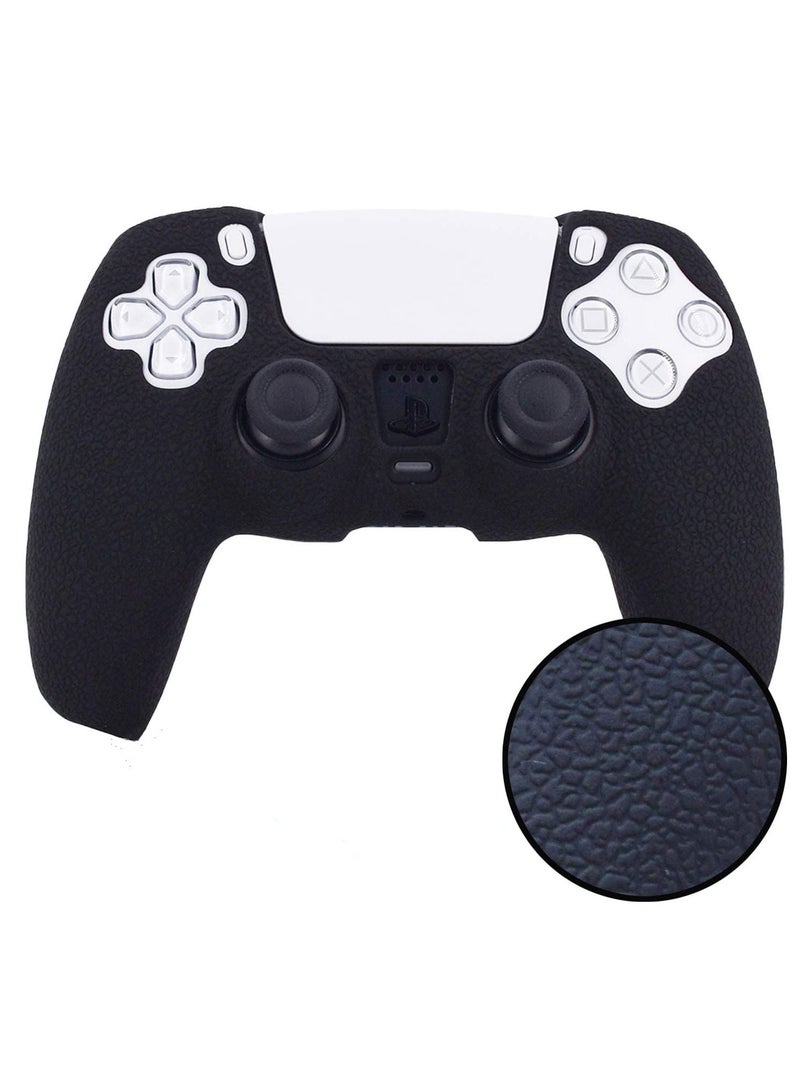 Leather Texture Soft Silicone Protection Case Cover Electronic game Machine Accessories compatible with SONY PlayStation 5 PS5 Wireless Controller for Dual Sense - Image 1