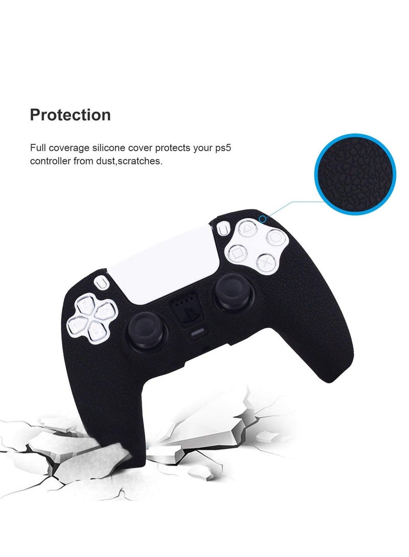 Leather Texture Soft Silicone Protection Case Cover Electronic game Machine Accessories compatible with SONY PlayStation 5 PS5 Wireless Controller for Dual Sense - Image 2