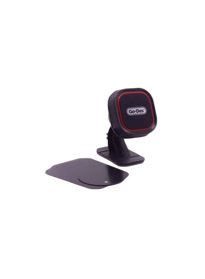 GO-DES Magnetic Dashboard Car Mount Holder Black/Red - Image 1