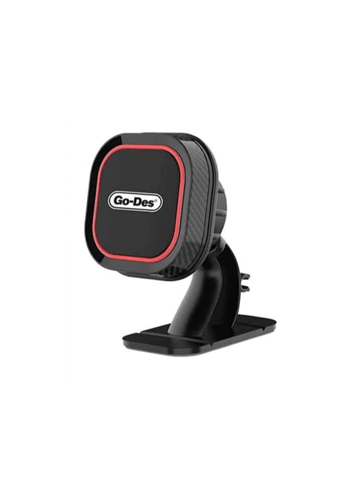 GO-DES Magnetic Dashboard Car Mount Holder Black/Red - Image 3