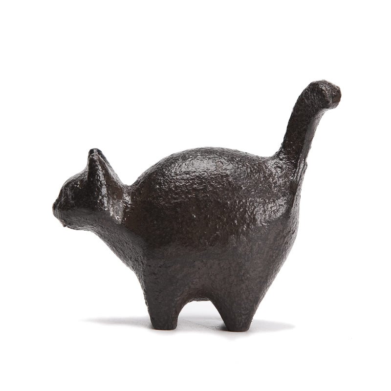 BRASSTAR Cast Iron 2 Cat Statue Paper Weights Cute Animal Figurine Desk Office Home Decor Collectible TQGJPT164