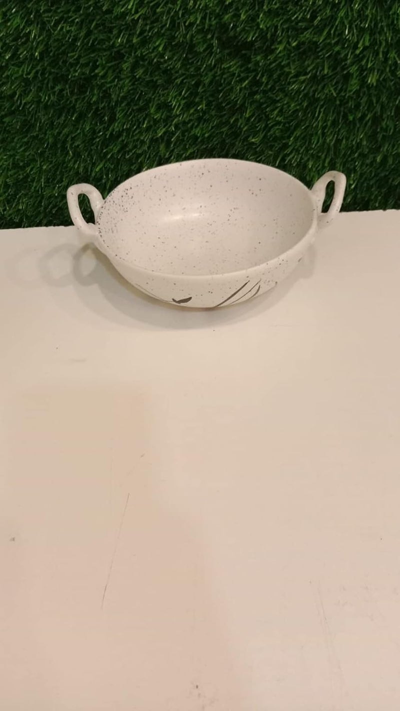 Caffeine Ceramic Handmade White Bamboo Combo Dinner Set (7 pcs.) - Image 5