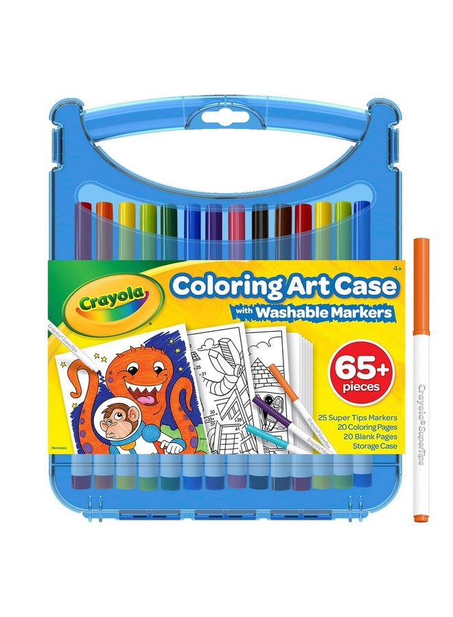 Crayola Super Tips Coloring Art Case with Coloring Pages, Kids Gift, 65+ Pieces, Packaging May Vary - Image 2