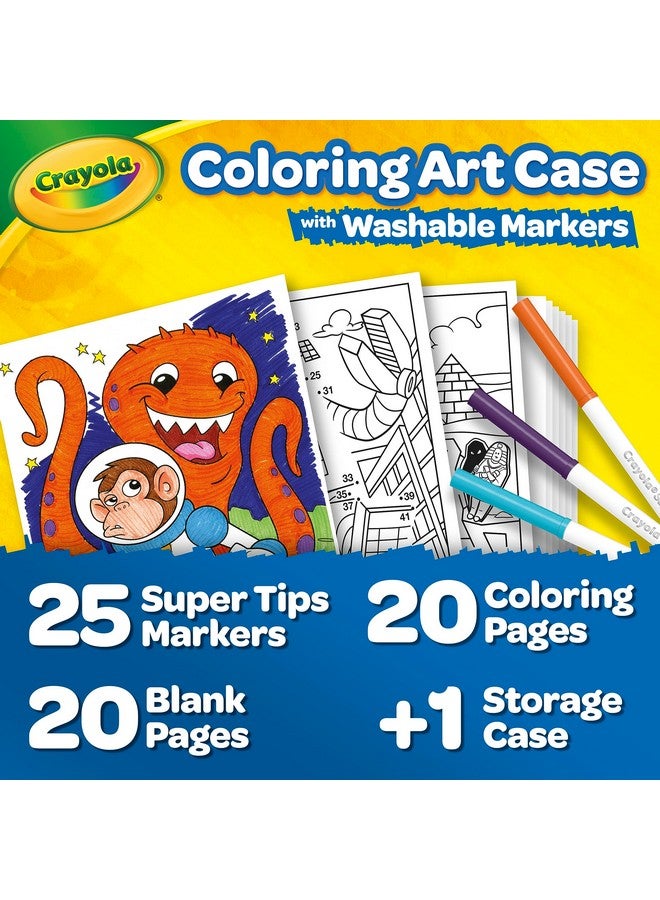 Crayola Super Tips Coloring Art Case with Coloring Pages, Kids Gift, 65+ Pieces, Packaging May Vary - Image 4