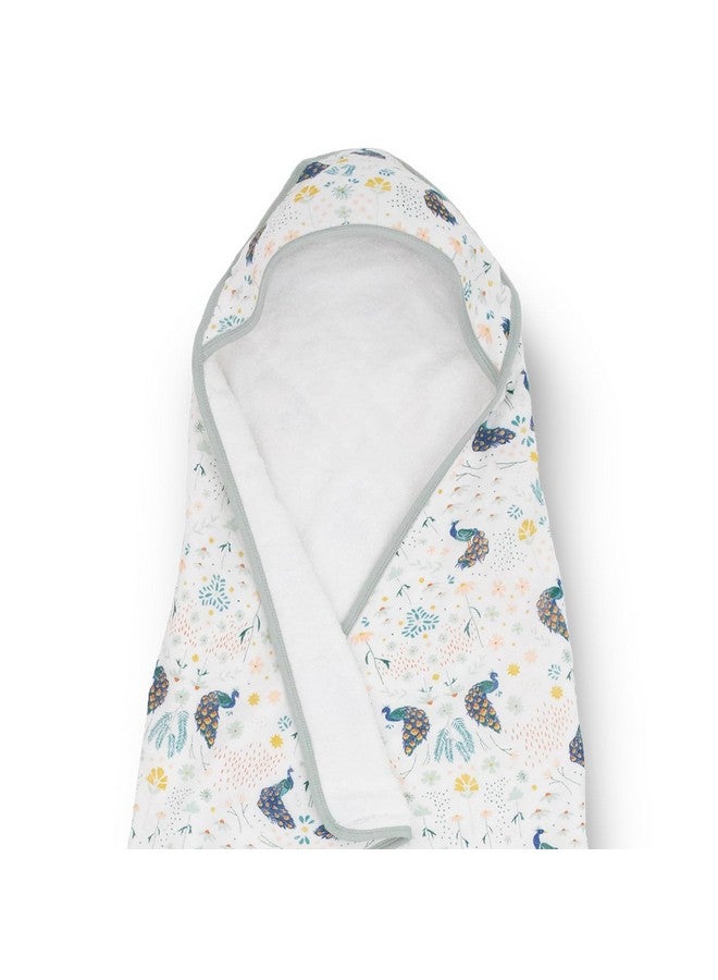 Little Unicorn Premium Infant Hooded Bath Towel| Soft & Absorbent Cotton & Terry Fabric for Newborns (Peacock) - Image 1