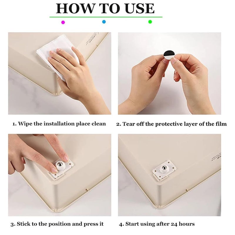 Self Adhesive Caster Wheels 80pcs 360 Degree Swivel Universal Wheels for Trash Can Storage Box Small Furniture - Image 5