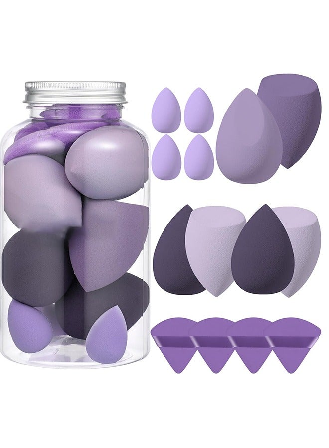 general Makeup Sponge Set Blender Sponges 14 Pcs for Liquid Cream, and Powder Latex Free Makeup Sponges Multi-colored Sponges for Makeup Application with Storage Box Pink Gifts - Image 1