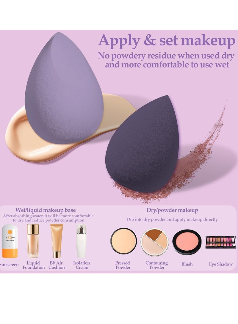 general Makeup Sponge Set Blender Sponges 14 Pcs for Liquid Cream, and Powder Latex Free Makeup Sponges Multi-colored Sponges for Makeup Application with Storage Box Pink Gifts - Image 3