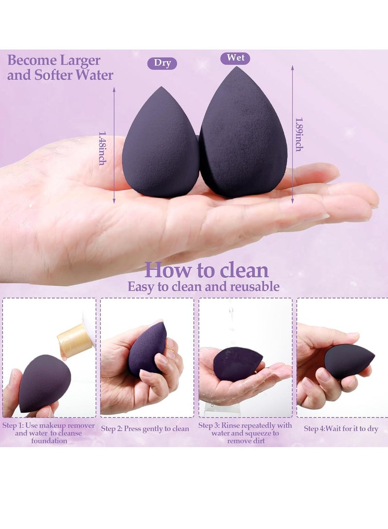 general Makeup Sponge Set Blender Sponges 14 Pcs for Liquid Cream, and Powder Latex Free Makeup Sponges Multi-colored Sponges for Makeup Application with Storage Box Pink Gifts - Image 4