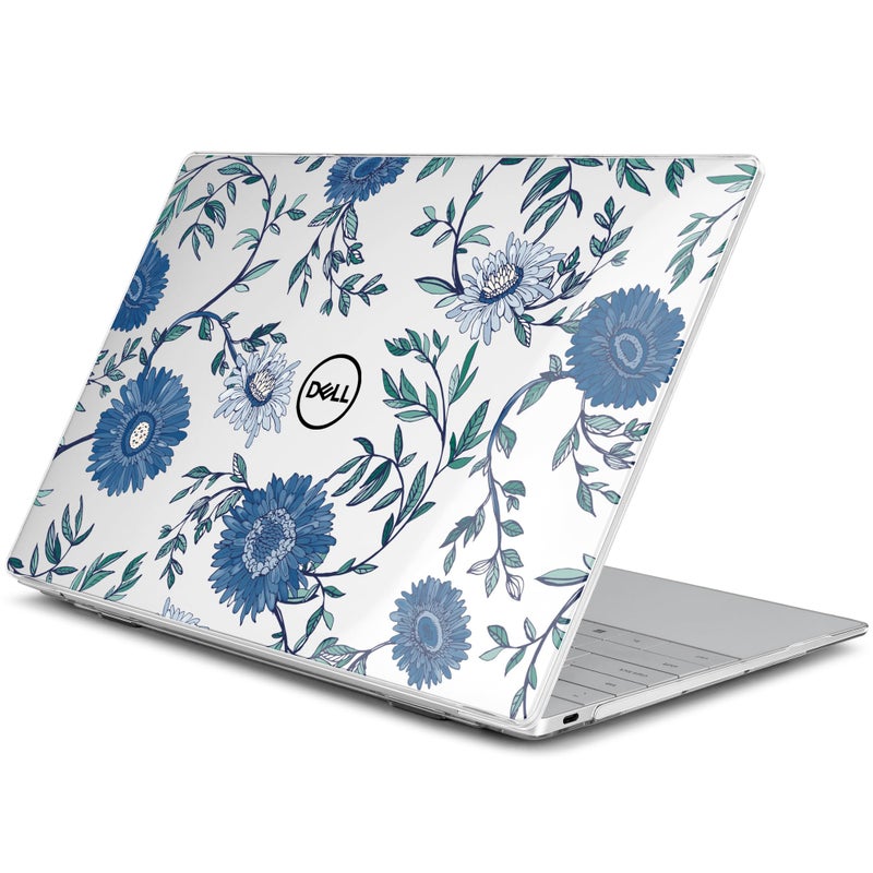 Batianda Case for 2024 Dell XPS 13 Laptop Copilot+ PC 13.4" Display Model Number 9345/9350, Lovely Ultra-Slim Lightweight Scratch-Resistant Hard Cover with Professional Protection, Blue Flowers - Image 1