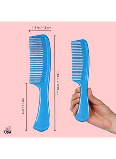 Allegro Combs 1003 Tangle Tamer Hair Comb Wide Tooth Shower Comb For Curly Hair Wet Or Dry Detangler Women's Combs Made In The USA. 2 Piece. (Light Blue)  - Image 3