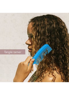 Allegro Combs 1003 Tangle Tamer Hair Comb Wide Tooth Shower Comb For Curly Hair Wet Or Dry Detangler Women's Combs Made In The USA. 2 Piece. (Light Blue)  - Image 4