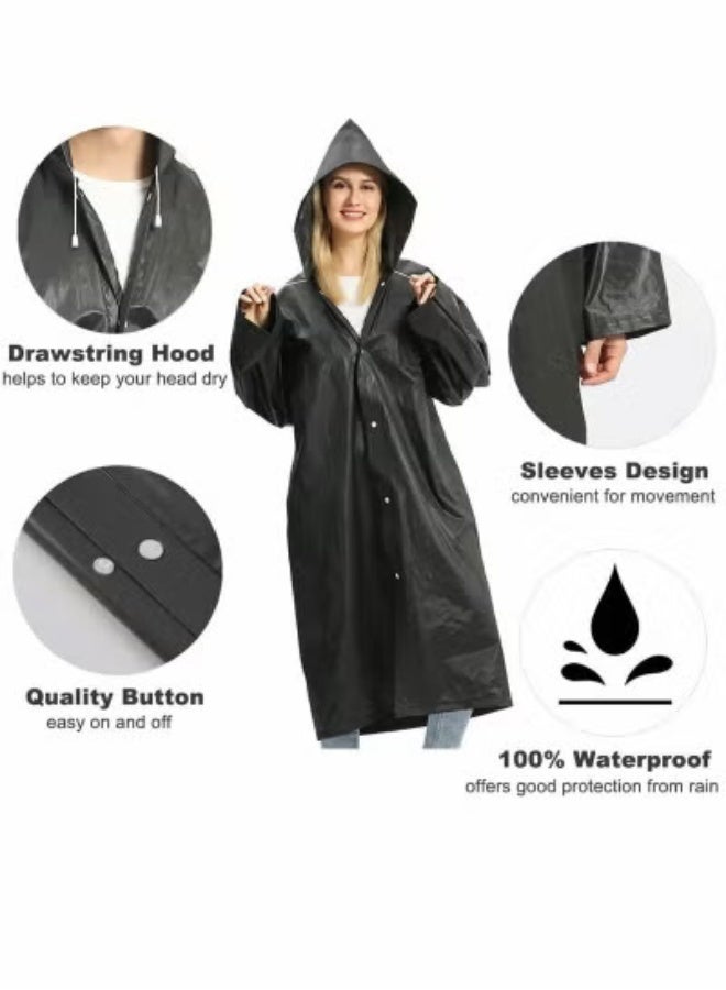 Peachjoy Raincoat Rain Ponchos for Adults Women Men - 1 Pack Reusable EVA Clear Portable Rain Coats Lightweight Jackets with Hood, Rain Ponchos Adults Packable Poncho Adult Clear Hood  - Image 4