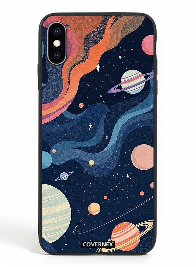Covernex Apple iPhone Xs Protective Case Cover Printed Featuring Seep Space and Planet Art - Image 2