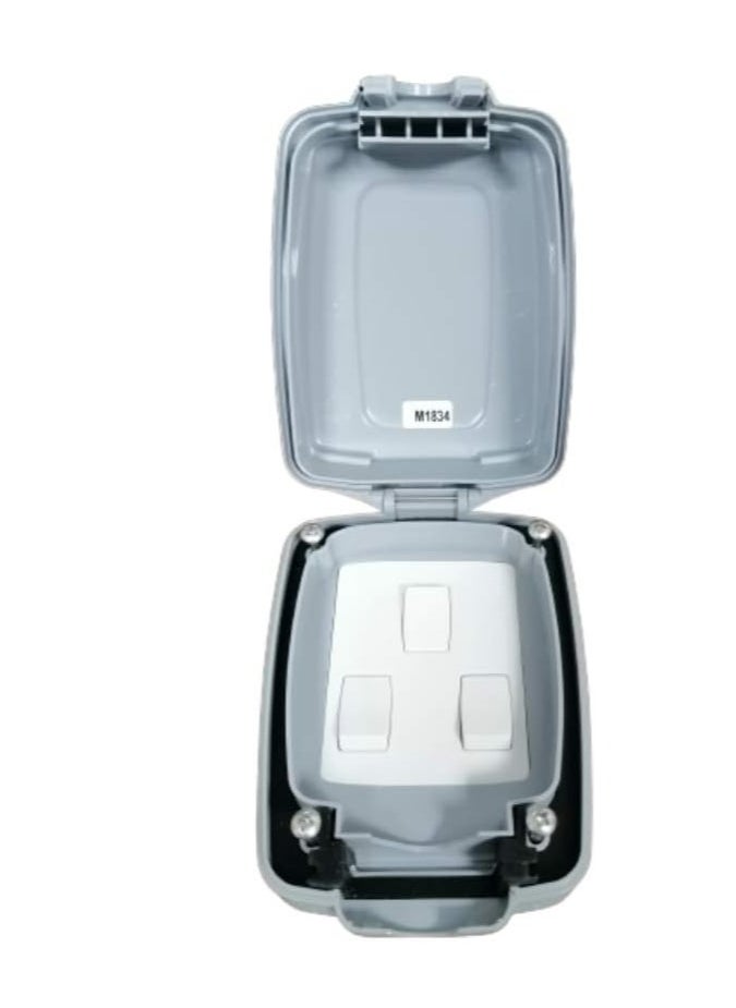 RACO Mk 86403 Grey Weather Proof Electric Masterseal Compact With 3 Gang 2 Way Switch  - Image 1