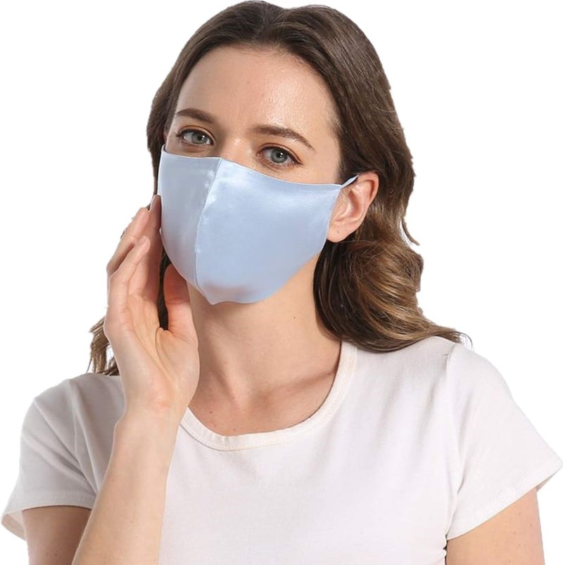 ROSEWARD 100% Mulberry Silk Face Mask for Women Men Reusable Adjustable with Filter Pocket - Image 1