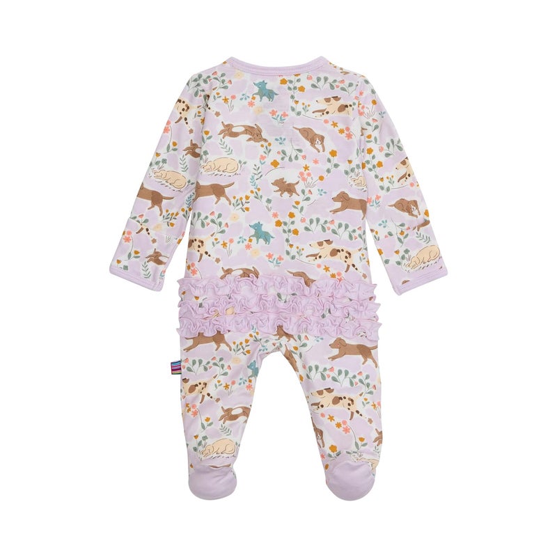 Magnetic Me Girls Modal Magnetic Baby Footie Pajamas | Silky Soft Modal Fabric | Best Fur-End Ruffle | 0-3 Months - Image 2