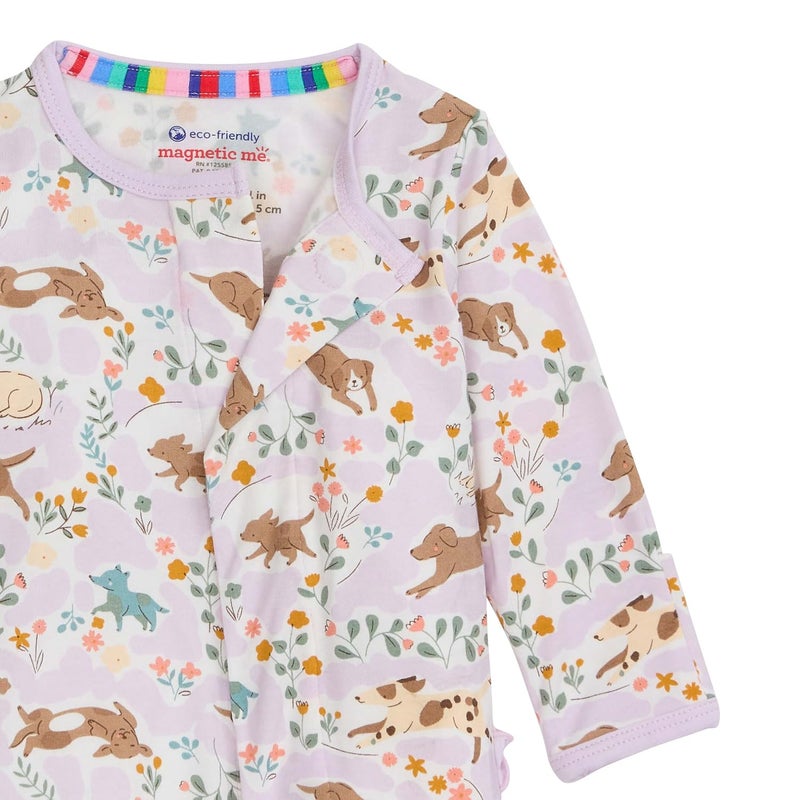 Magnetic Me Girls Modal Magnetic Baby Footie Pajamas | Silky Soft Modal Fabric | Best Fur-End Ruffle | 0-3 Months - Image 3