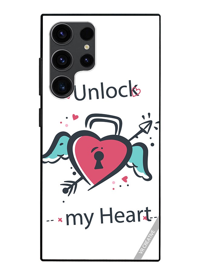 VR CREATIVE Protective Case Cover For Samsung Galaxy S24 Ultra Unlock My Heart Design Multicolour  - Image 1