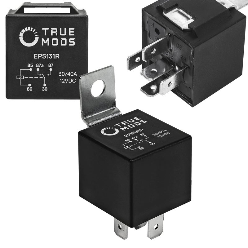 True Mods 10 Pack Bosch Style 5Pin 12V Relay Switch SPDT 3040 Amp 12 Volt Automotive Relays for Auto Fan Cars