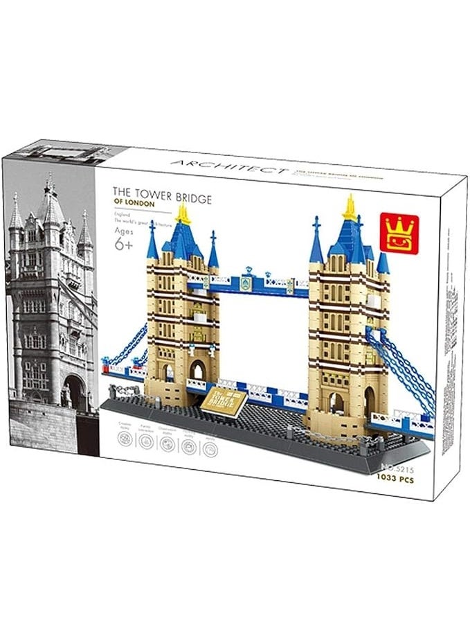 wange Tower Bridge London UK Building Blocks Set 5215 (Age 6+, 1033 Pieces) - Image 2