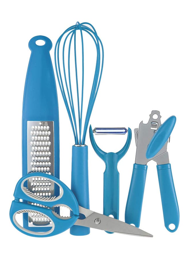 Prestige 5-Piece Comfortable Grip Kitchen Gadget Set Blue/Silver - Image 1