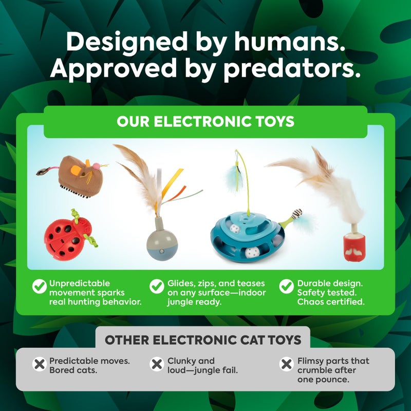 SmartyKat Hidden Hijinks Toy for Indoor Cats & Kittens, Electronic Interactive Motion Toy, Featuring Teaser Wand, Plus Replaceable Batteries Included - Image 4