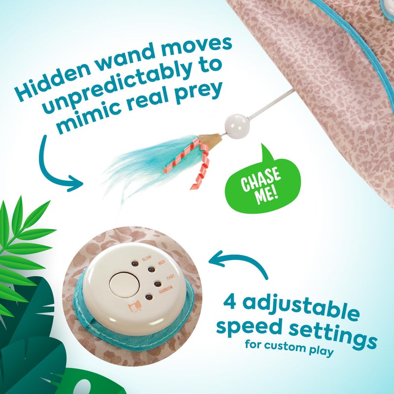 SmartyKat Hidden Hijinks Toy for Indoor Cats & Kittens, Electronic Interactive Motion Toy, Featuring Teaser Wand, Plus Replaceable Batteries Included - Image 2
