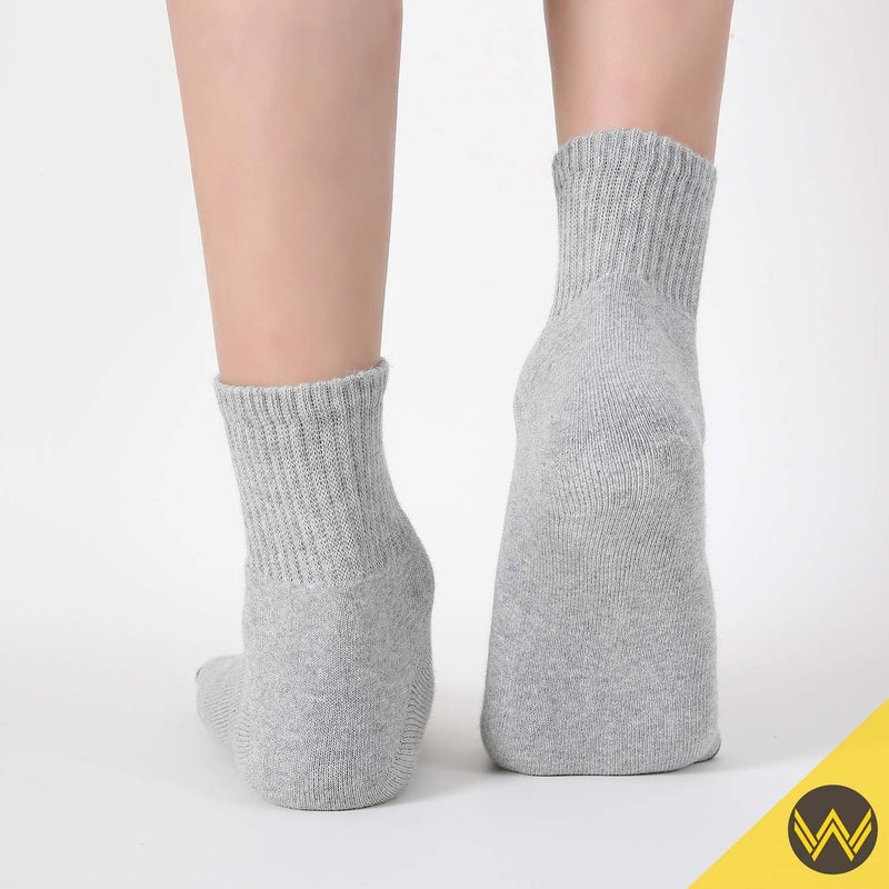 WANDER Men's Athletic Ankle Socks 3-8 Pairs Thick Cushion Running Socks for Men&Women Cotton Socks 7-9/9-12/12-15 (8 Pair Grey, Shoe Size: 9-12) - Image 3