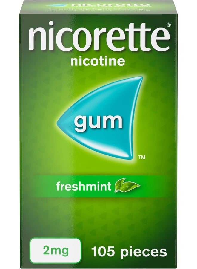 nicorette علكة فريشمنت نيكوتين، 2 ملغ، 105 قطعة - Image 1