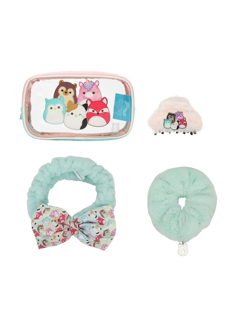 Bioworld - Bioworld Squishmallows 4-Piece Self Care Scrunchie, Clip, Headwrap Bag Set - Image 1