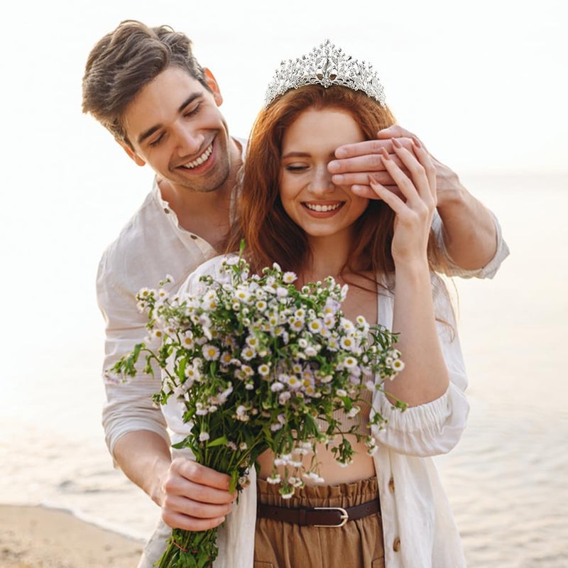 piercing Crown for Women Queen, Tiara for Women, Crown for Girls with Crystal Accents for Weddings Pageants and Special Events, Adjustable Headpiece - Image 2