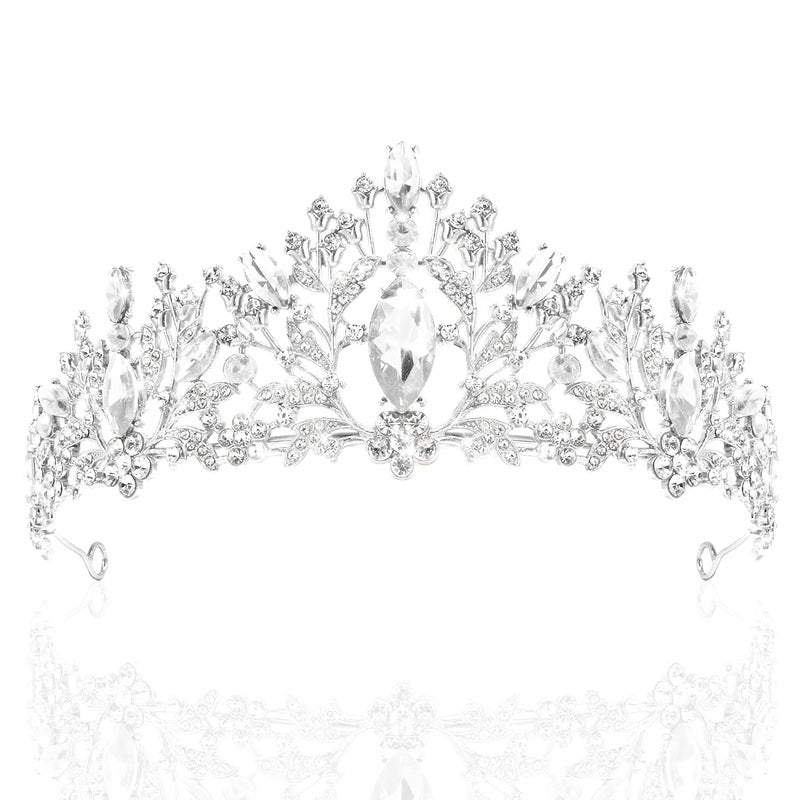 piercing Crown for Women Queen, Tiara for Women, Crown for Girls with Crystal Accents for Weddings Pageants and Special Events, Adjustable Headpiece - Image 1